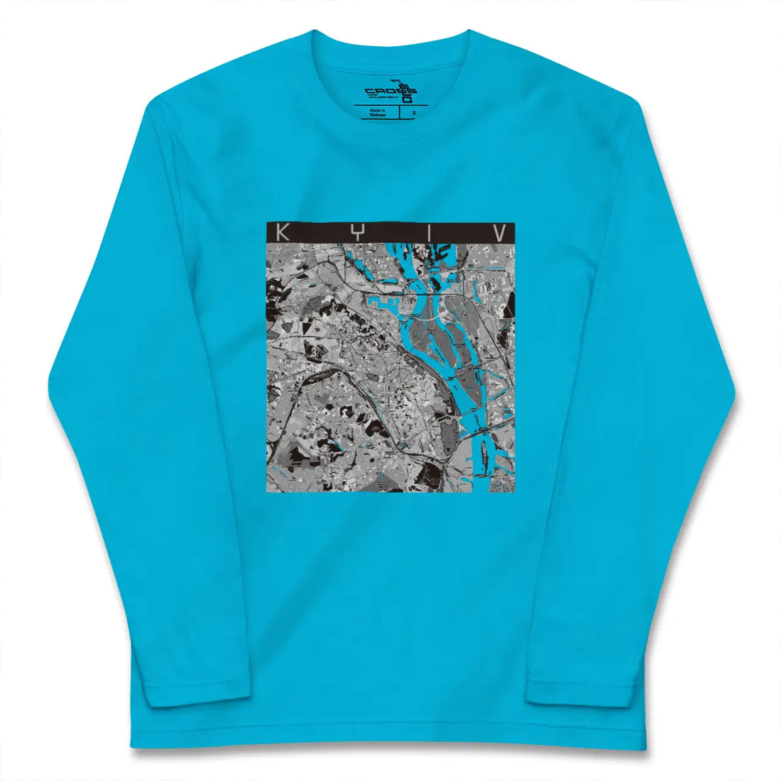 【キーウ(ウクライナ)】地図柄ロングスリーブTシャツ