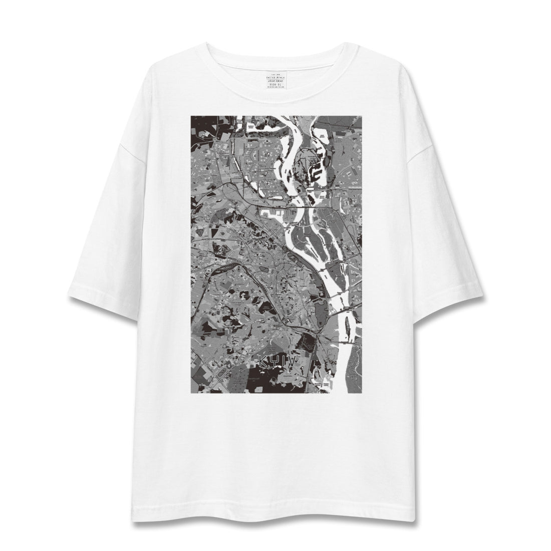 【キーウ(ウクライナ)】地図柄ビッグシルエットTシャツ
