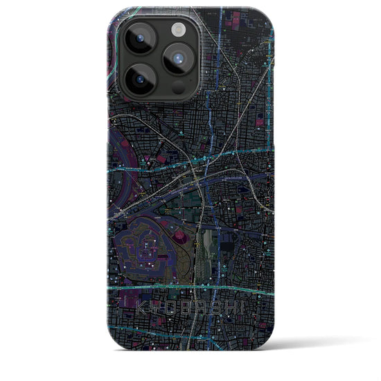 【京橋】地図柄iPhoneケース（バックカバータイプ・ブラック）iPhone 15 Pro Max 用