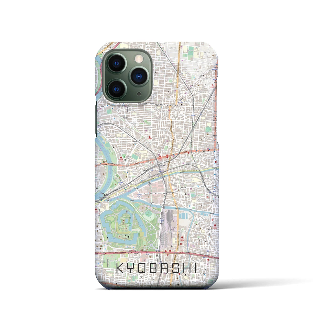 【京橋】地図柄iPhoneケース（バックカバータイプ・ナチュラル）iPhone 11 Pro 用
