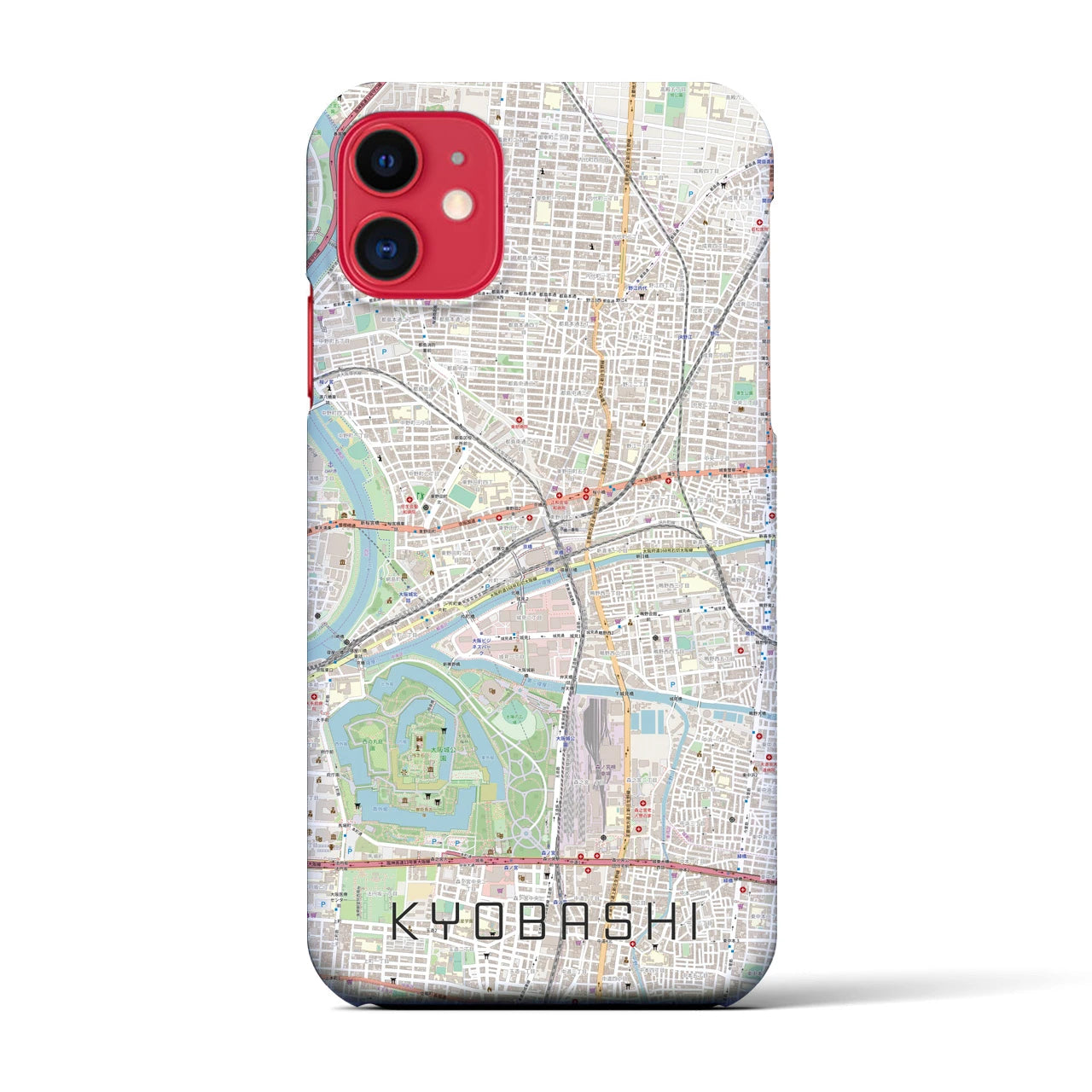 【京橋】地図柄iPhoneケース（バックカバータイプ・ナチュラル）iPhone 11 用