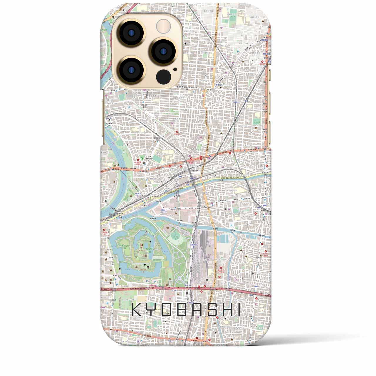 【京橋】地図柄iPhoneケース（バックカバータイプ・ナチュラル）iPhone 12 Pro Max 用