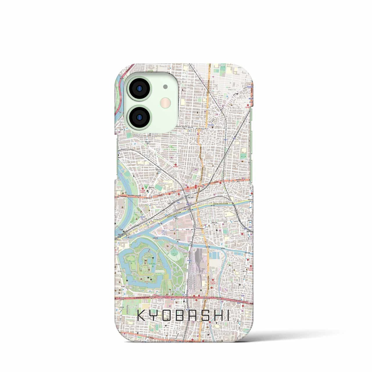 【京橋】地図柄iPhoneケース（バックカバータイプ・ナチュラル）iPhone 12 mini 用
