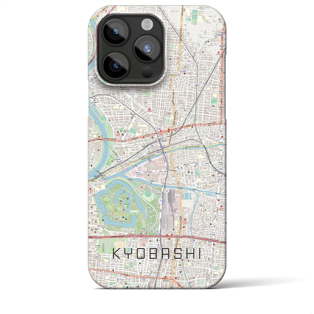 【京橋】地図柄iPhoneケース（バックカバータイプ・ナチュラル）iPhone 15 Pro Max 用