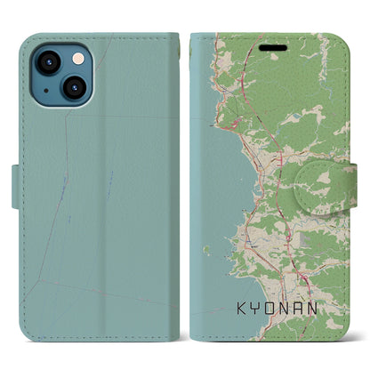 【鋸南（千葉県）】地図柄iPhoneケース（手帳タイプ）ナチュラル・iPhone 13 用