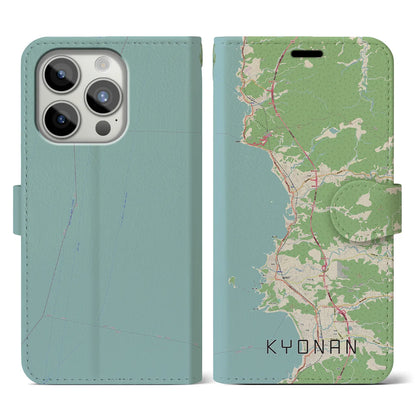 【鋸南（千葉県）】地図柄iPhoneケース（手帳タイプ）ナチュラル・iPhone 15 Pro 用