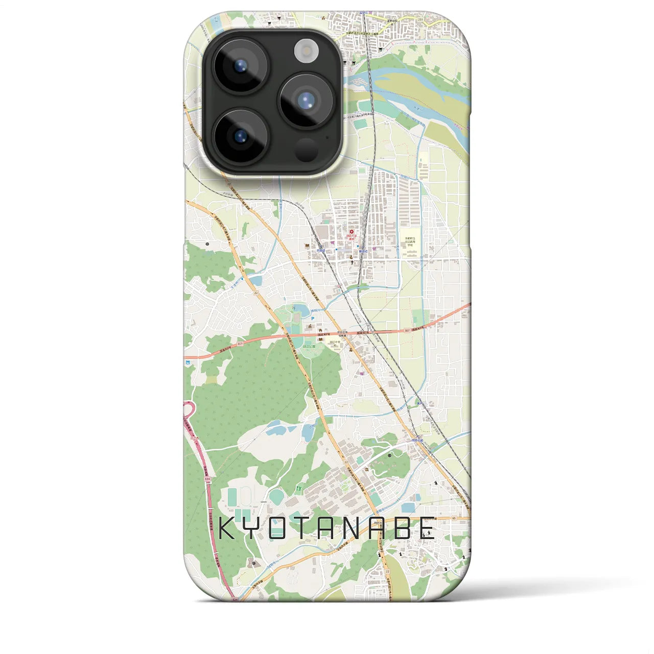 【京田辺】地図柄iPhoneケース（バックカバータイプ・ナチュラル）iPhone 15 Pro Max 用