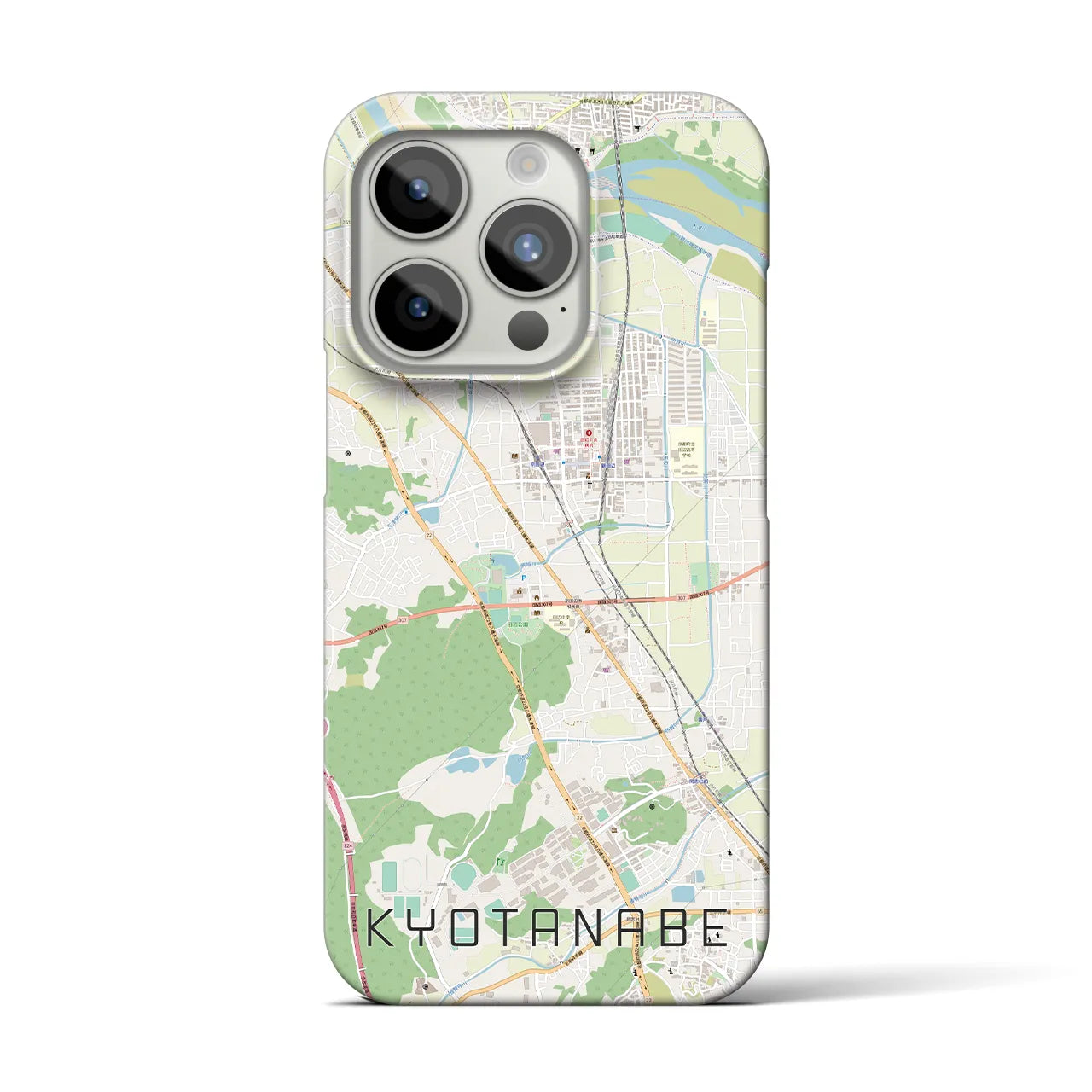 【京田辺】地図柄iPhoneケース（バックカバータイプ・ナチュラル）iPhone 15 Pro 用