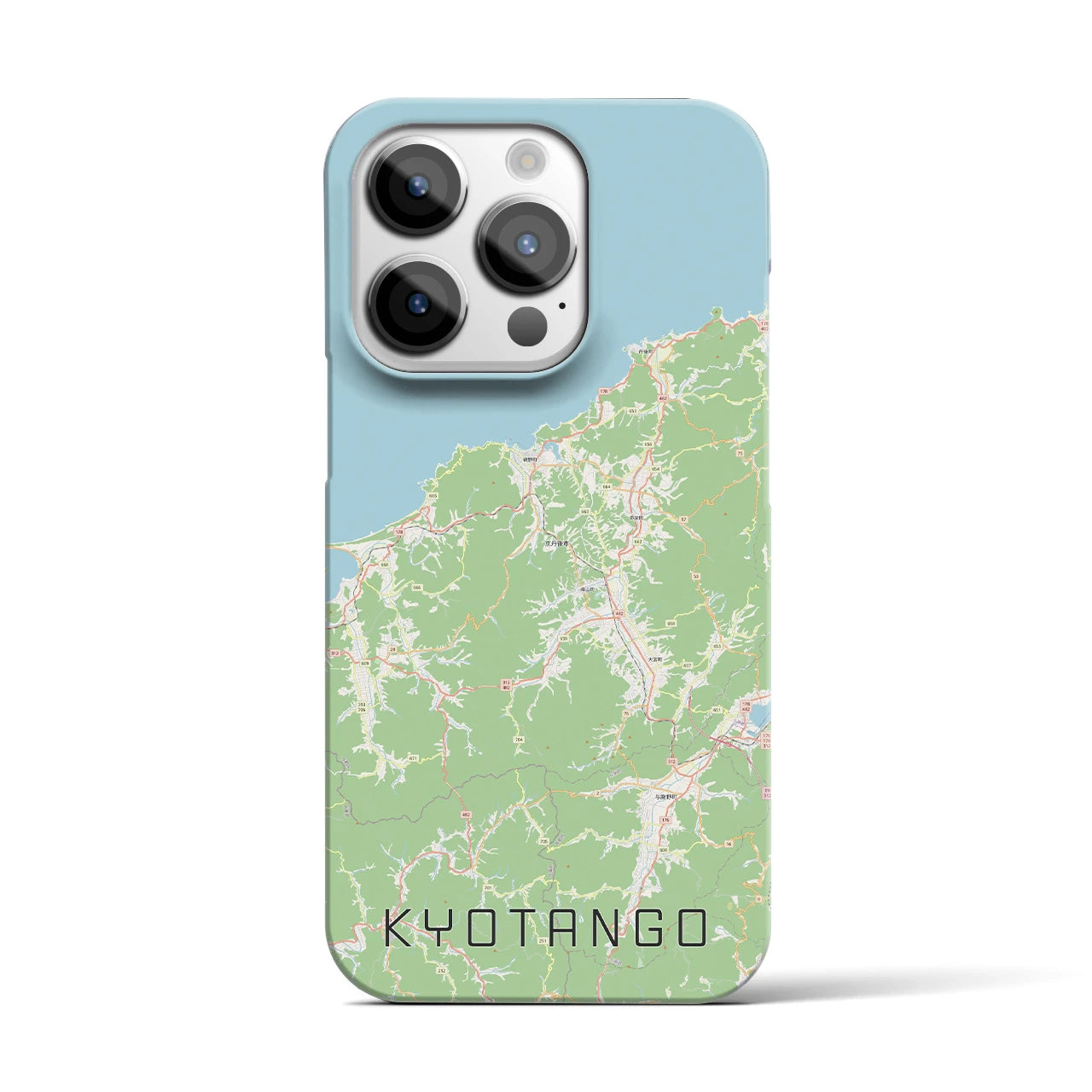【京丹後】地図柄iPhoneケース（バックカバータイプ・ナチュラル）iPhone 14 Pro 用
