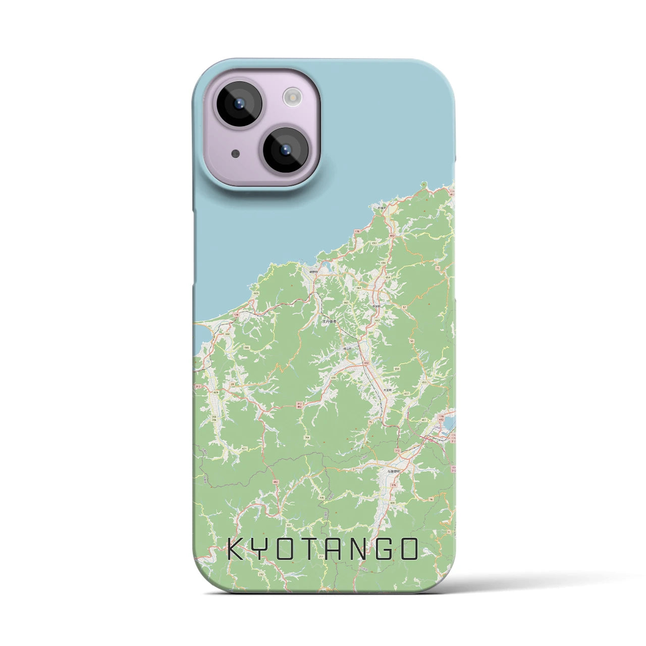 【京丹後】地図柄iPhoneケース（バックカバータイプ・ナチュラル）iPhone 14 用