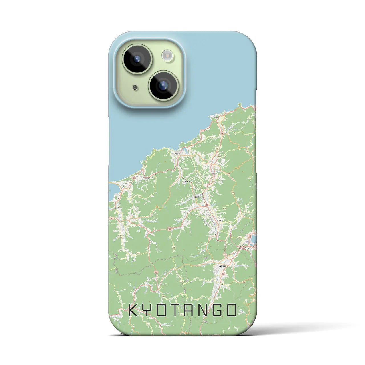 【京丹後】地図柄iPhoneケース（バックカバータイプ・ナチュラル）iPhone 15 用