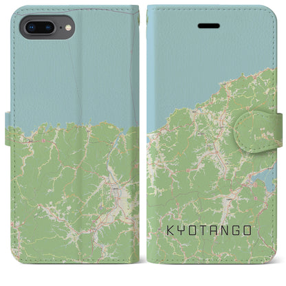 【京丹後（京都府）】地図柄iPhoneケース（手帳タイプ）ナチュラル・iPhone 8Plus /7Plus / 6sPlus / 6Plus 用