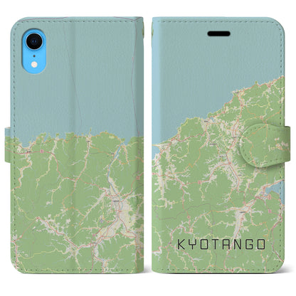 【京丹後（京都府）】地図柄iPhoneケース（手帳タイプ）ナチュラル・iPhone XR 用