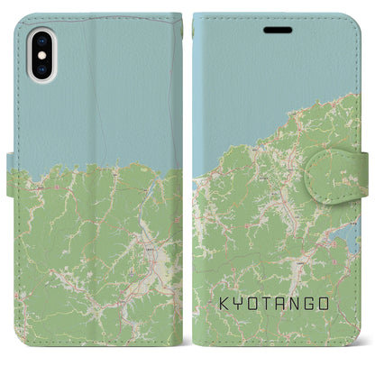 【京丹後（京都府）】地図柄iPhoneケース（手帳タイプ）ナチュラル・iPhone XS Max 用