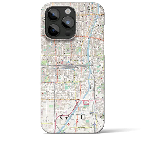 【京都2】地図柄iPhoneケース（バックカバータイプ・ナチュラル）iPhone 15 Pro Max 用