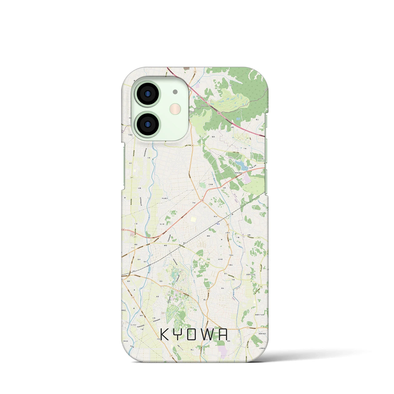 【協和】地図柄iPhoneケース（バックカバータイプ・ナチュラル）iPhone 12 mini 用