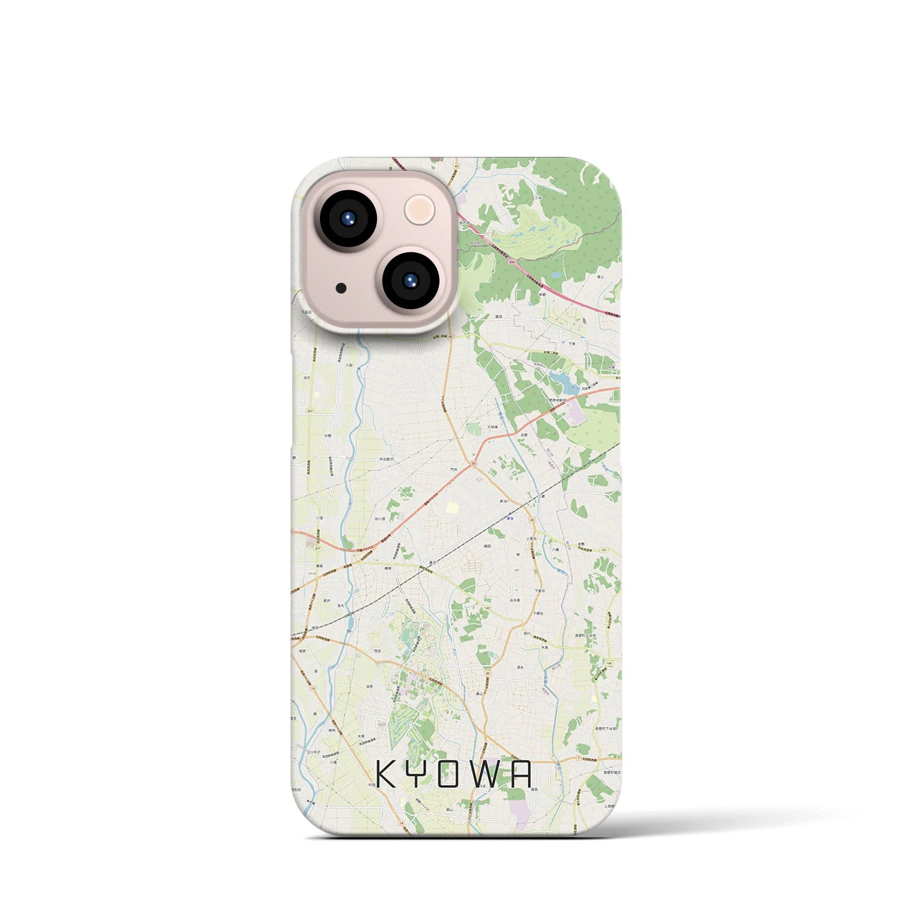 【協和】地図柄iPhoneケース（バックカバータイプ・ナチュラル）iPhone 13 mini 用