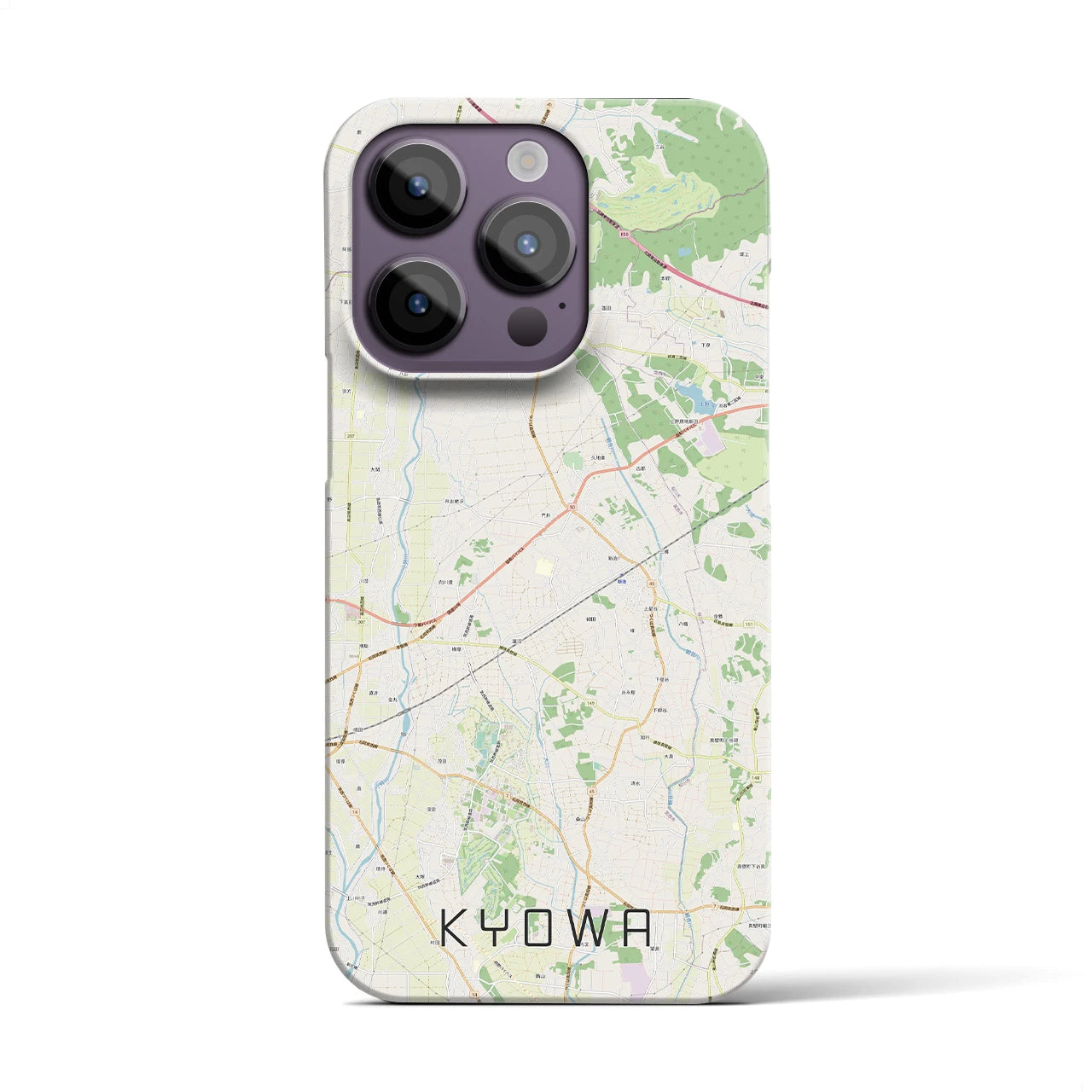 【協和】地図柄iPhoneケース（バックカバータイプ・ナチュラル）iPhone 14 Pro 用