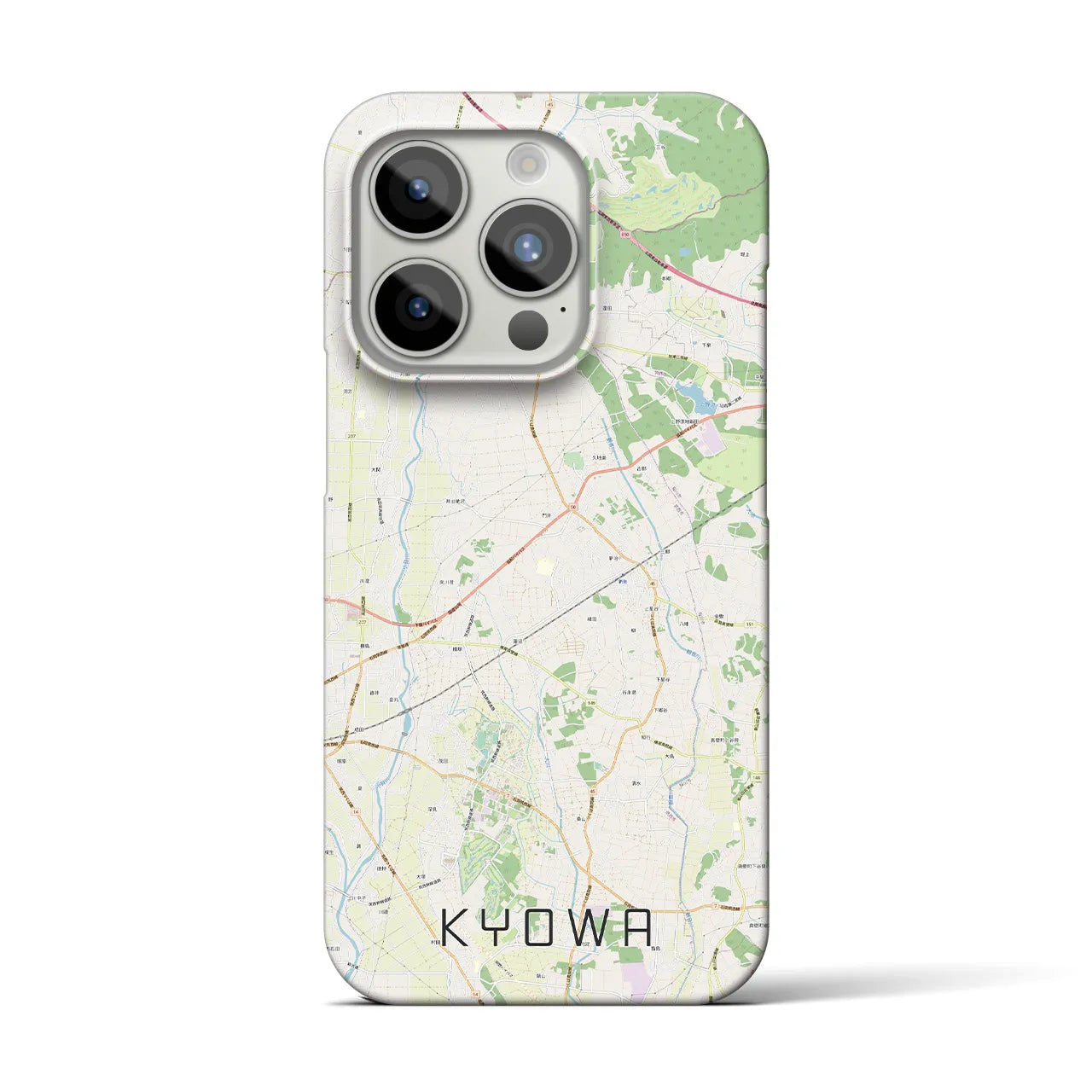 【協和】地図柄iPhoneケース（バックカバータイプ・ナチュラル）iPhone 15 Pro 用