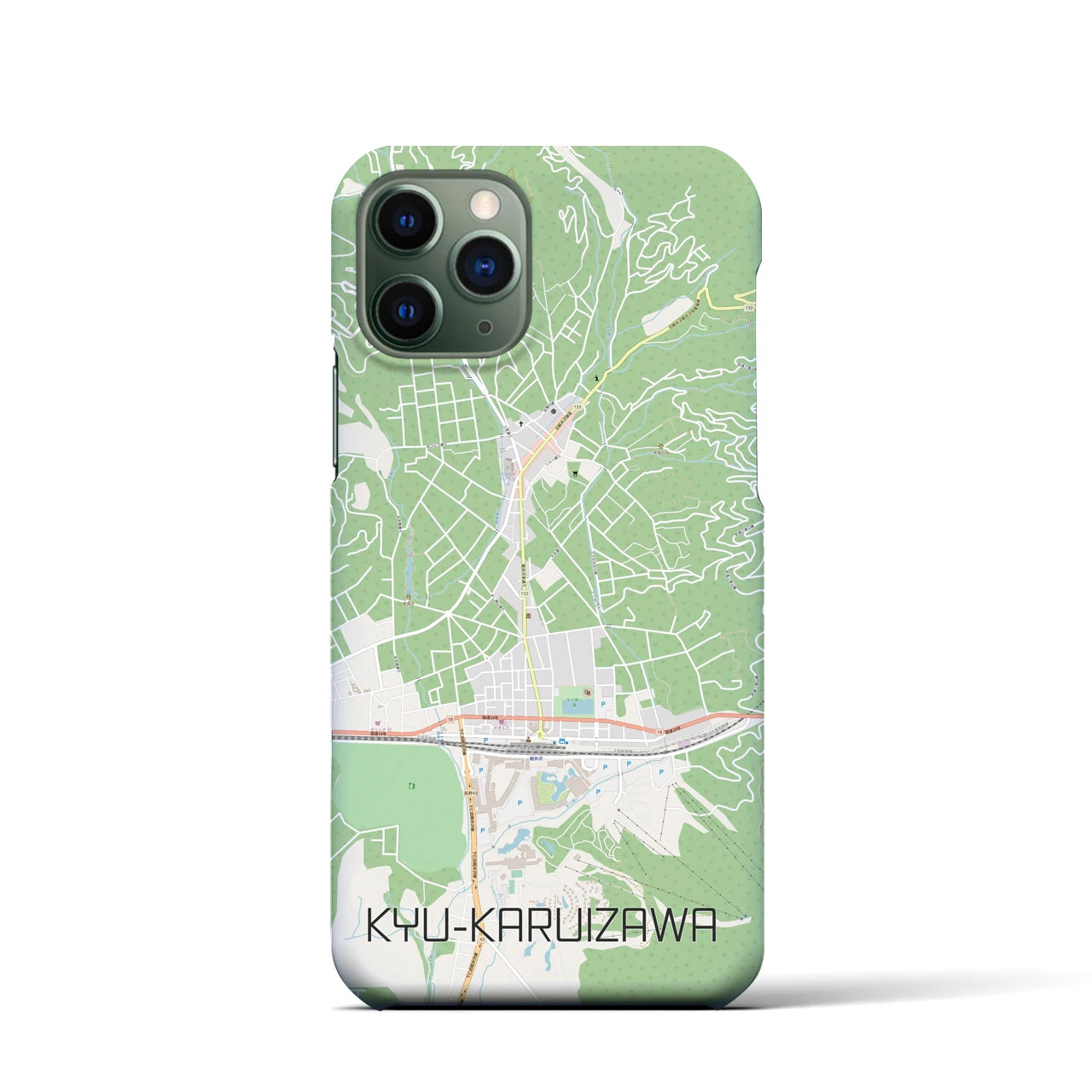 【旧軽井沢】地図柄iPhoneケース（バックカバータイプ・ナチュラル）iPhone 11 Pro 用