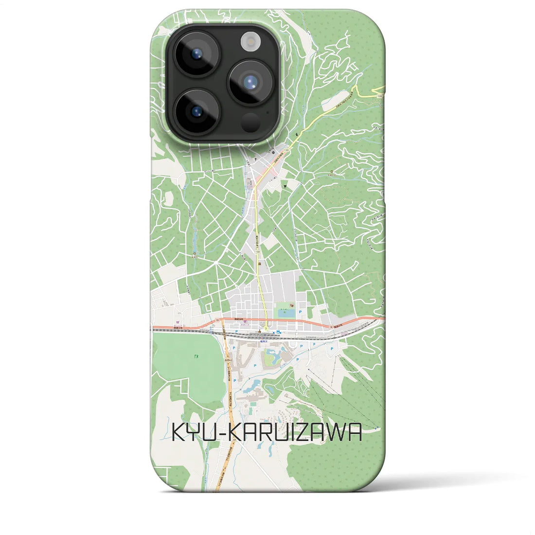 【旧軽井沢】地図柄iPhoneケース（バックカバータイプ・ナチュラル）iPhone 15 Pro Max 用