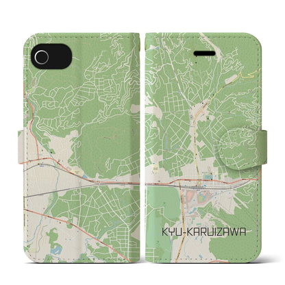 【旧軽井沢（長野県）】地図柄iPhoneケース（手帳タイプ）ナチュラル・iPhone SE（第3 / 第2世代） / 8 / 7 / 6s / 6 用