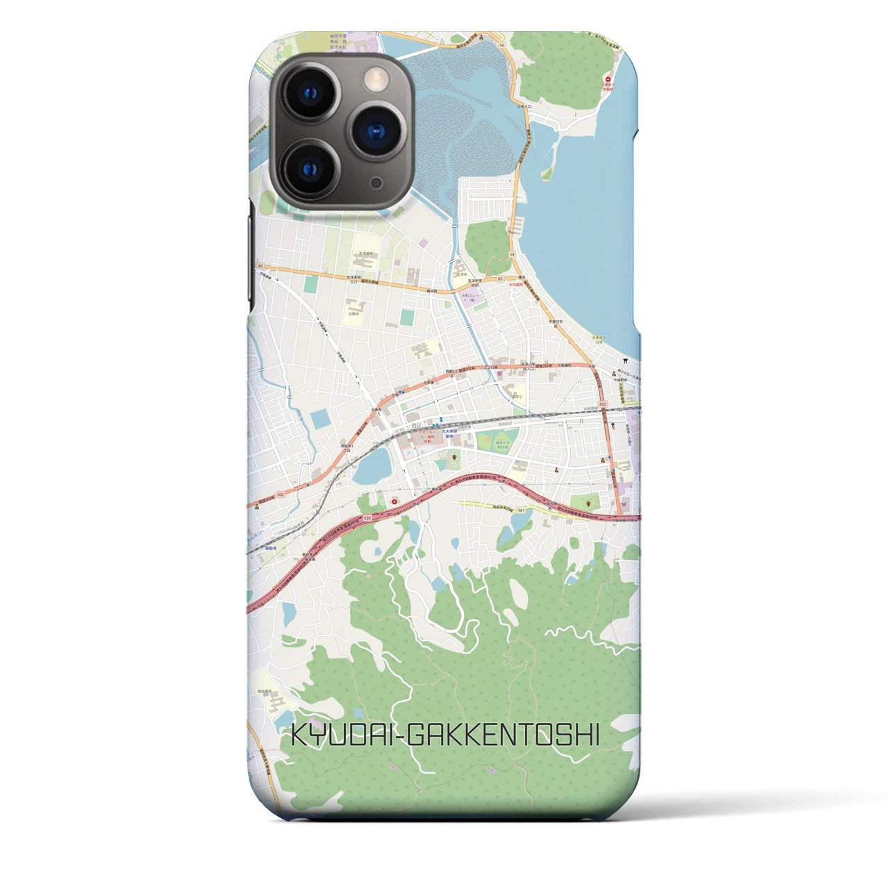 【九大学研都市】地図柄iPhoneケース（バックカバータイプ・ナチュラル）iPhone 11 Pro Max 用