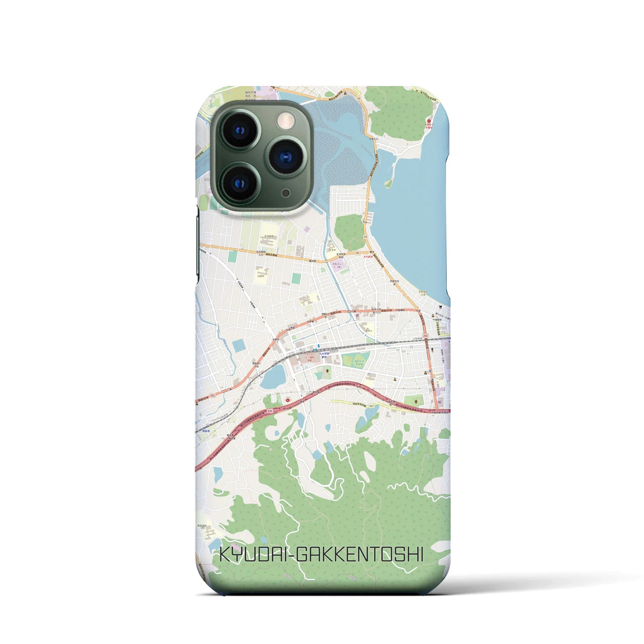 【九大学研都市】地図柄iPhoneケース（バックカバータイプ・ナチュラル）iPhone 11 Pro 用