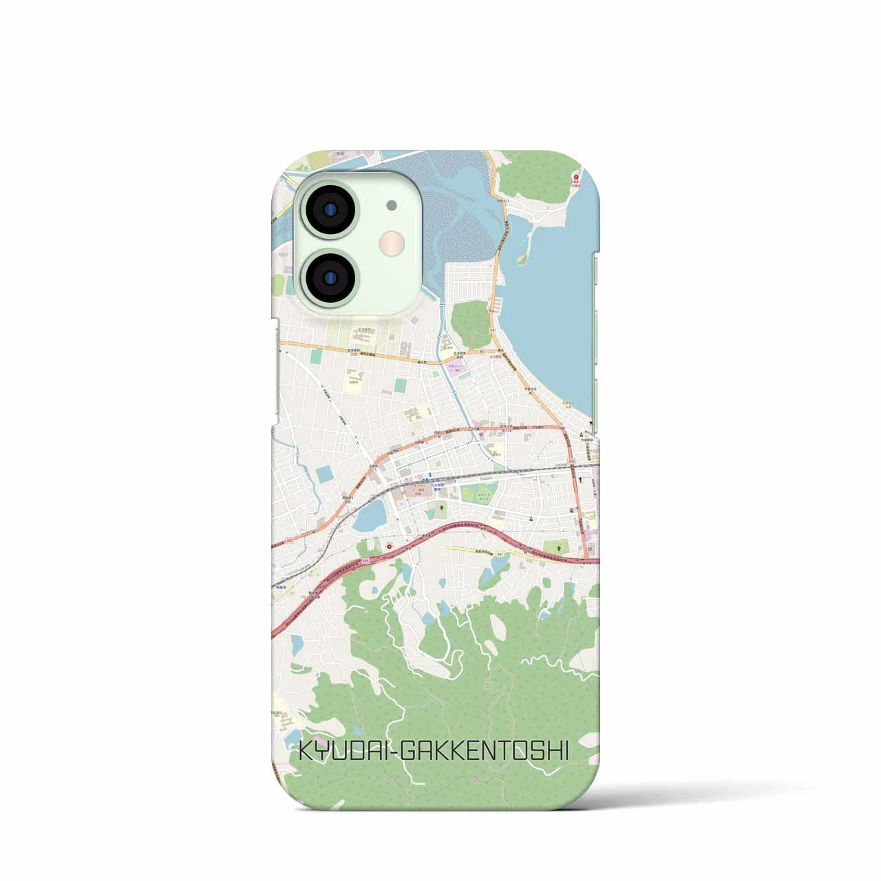 【九大学研都市】地図柄iPhoneケース（バックカバータイプ・ナチュラル）iPhone 12 mini 用