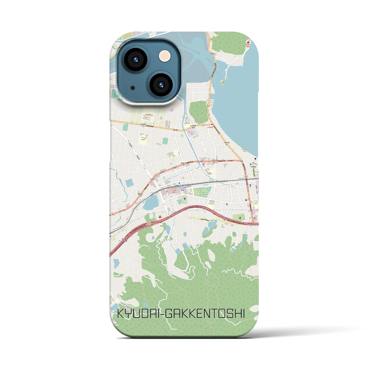 【九大学研都市】地図柄iPhoneケース（バックカバータイプ・ナチュラル）iPhone 13 用
