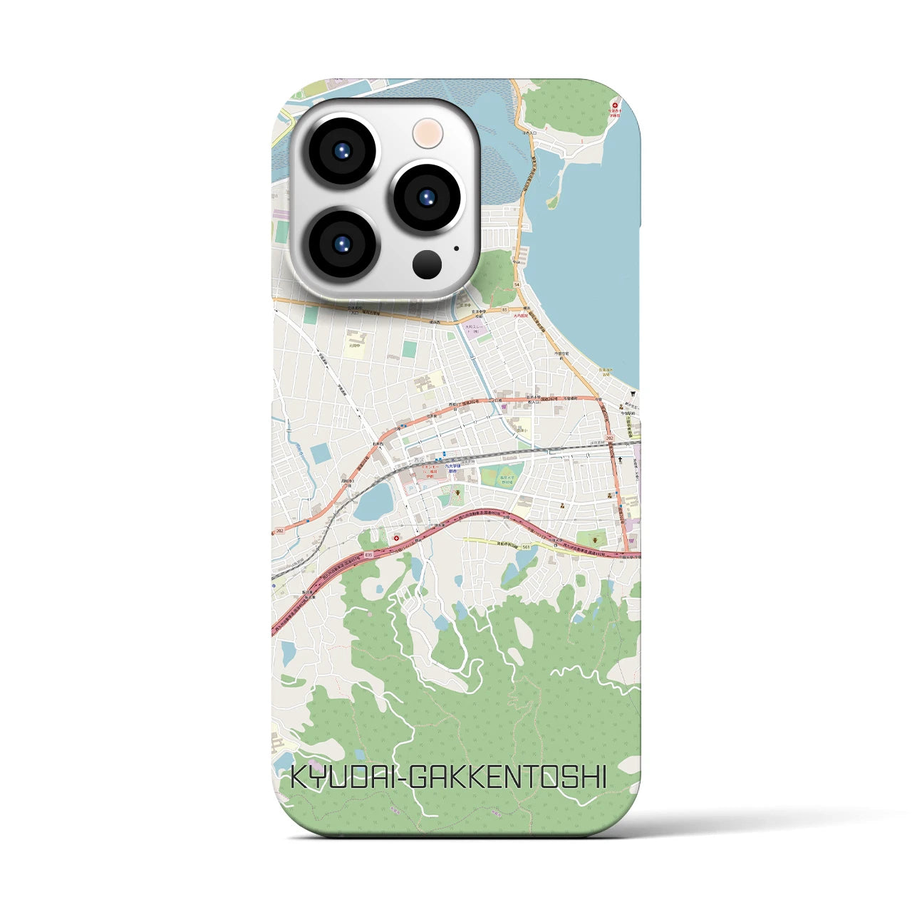 【九大学研都市】地図柄iPhoneケース（バックカバータイプ・ナチュラル）iPhone 13 Pro 用