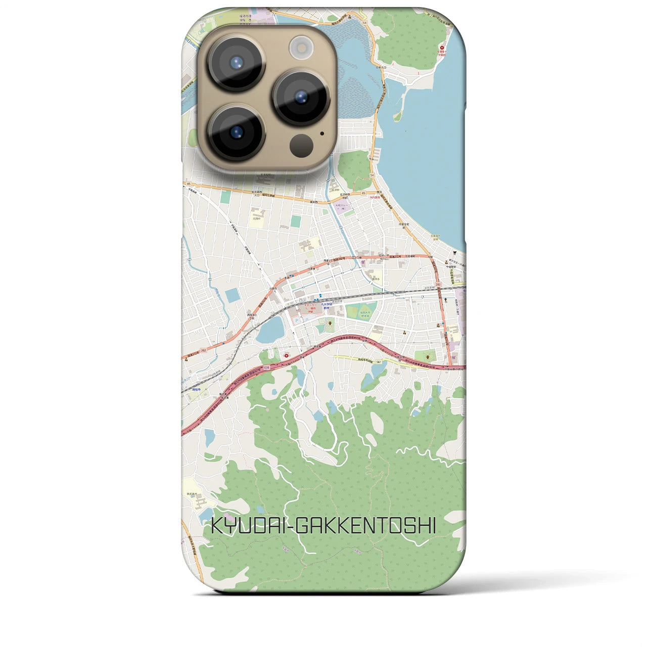 【九大学研都市】地図柄iPhoneケース（バックカバータイプ・ナチュラル）iPhone 14 Pro Max 用