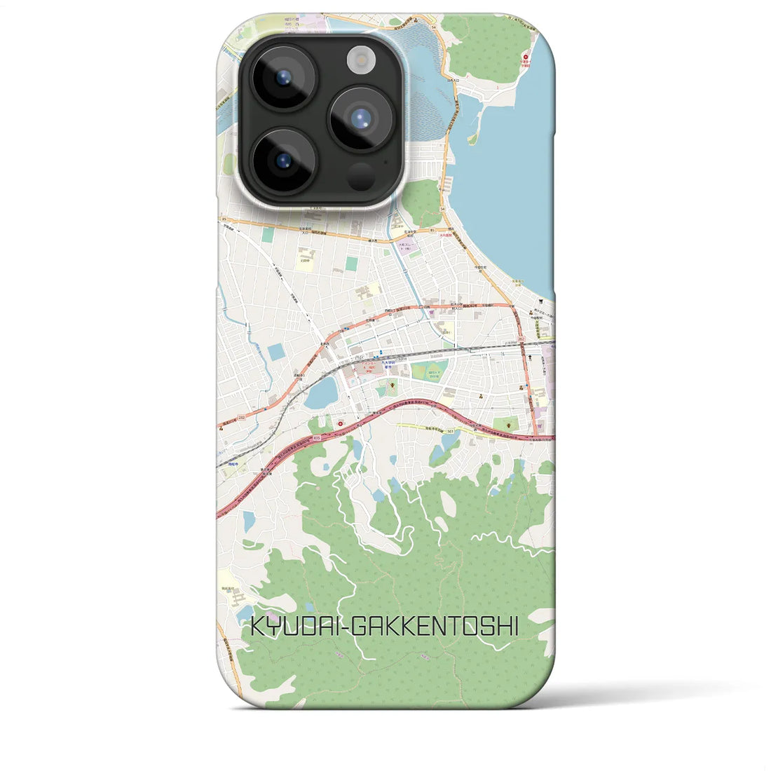 【九大学研都市】地図柄iPhoneケース（バックカバータイプ・ナチュラル）iPhone 15 Pro Max 用