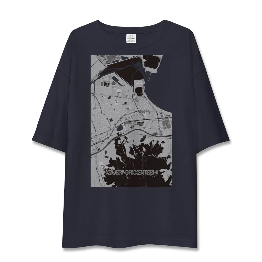 【九大学研都市（福岡県）】地図柄ビッグシルエットTシャツ