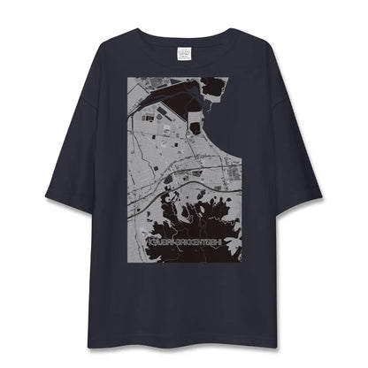 【九大学研都市（福岡県）】地図柄ビッグシルエットTシャツ
