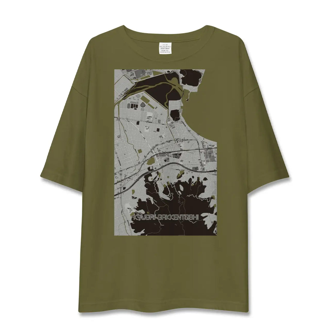 【九大学研都市(福岡県)】地図柄ビッグシルエットTシャツ