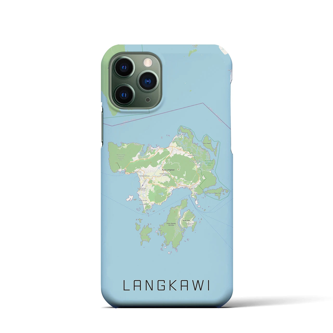 【ランカウイ】地図柄iPhoneケース（バックカバータイプ・ナチュラル）iPhone 11 Pro 用