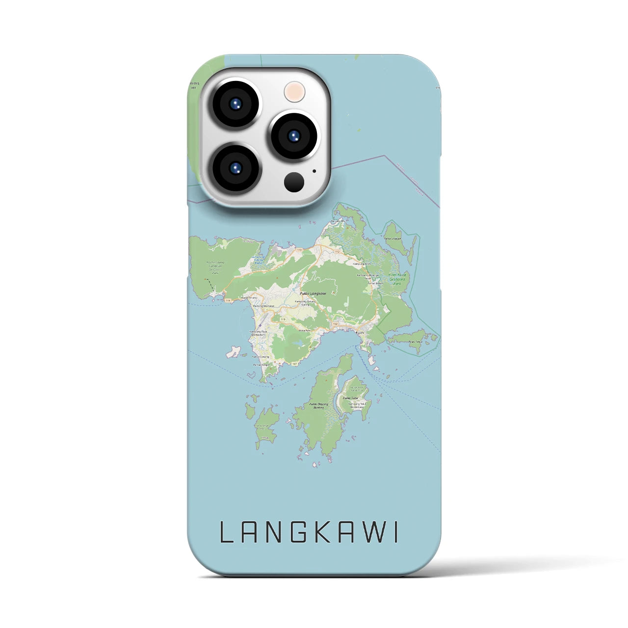 【ランカウイ】地図柄iPhoneケース（バックカバータイプ・ナチュラル）iPhone 13 Pro 用