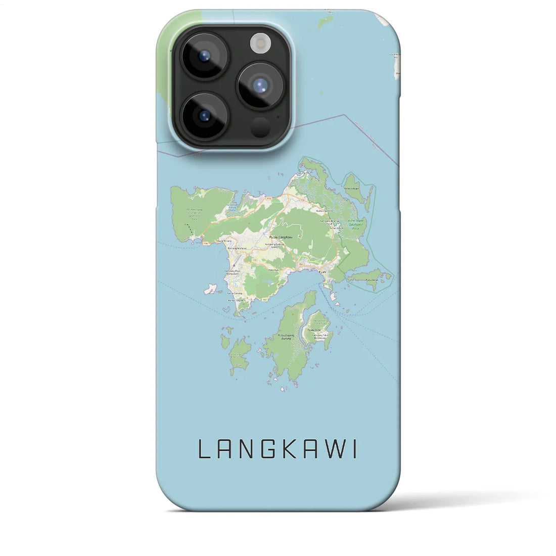 【ランカウイ】地図柄iPhoneケース（バックカバータイプ・ナチュラル）iPhone 15 Pro Max 用