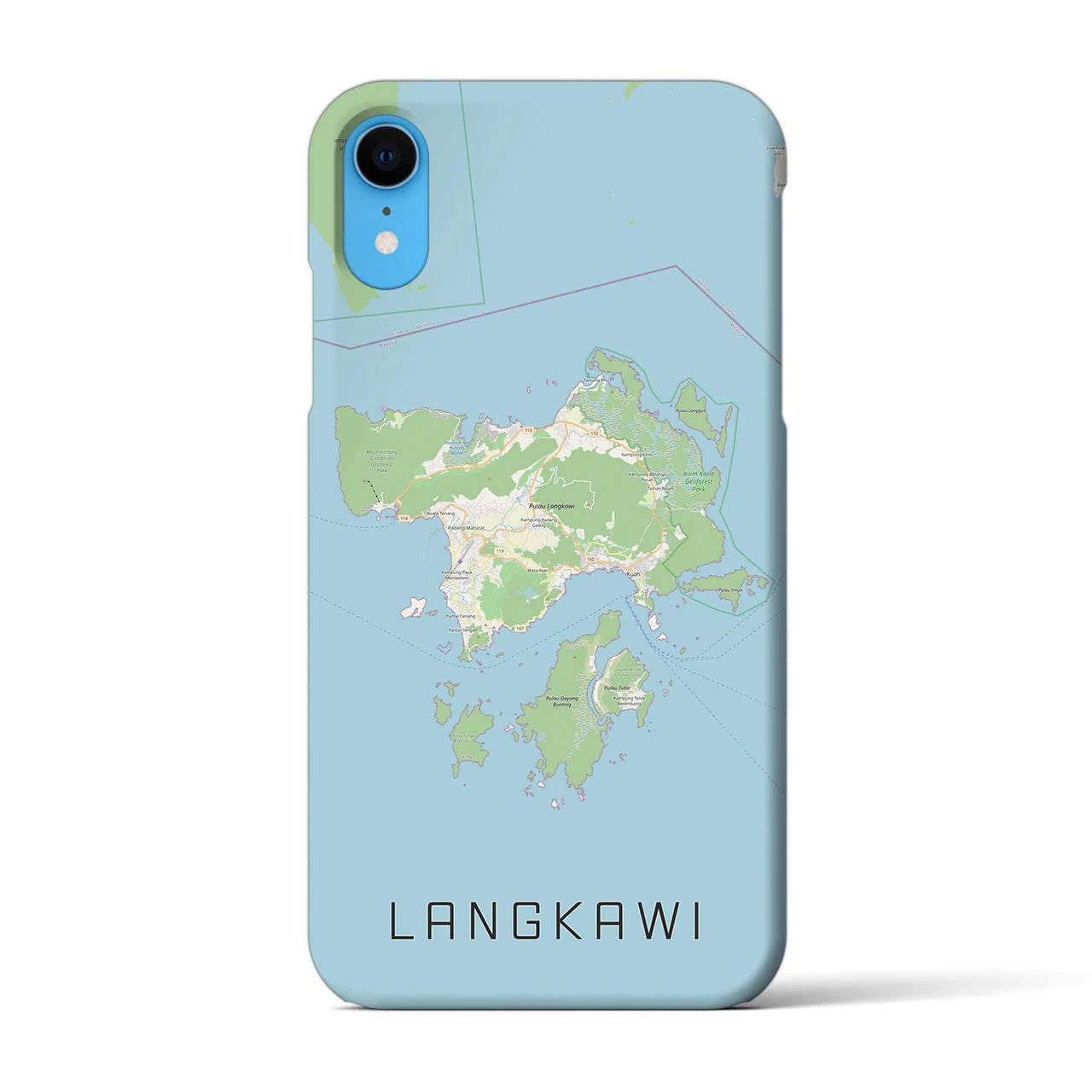 【ランカウイ】地図柄iPhoneケース（バックカバータイプ・ナチュラル）iPhone XR 用