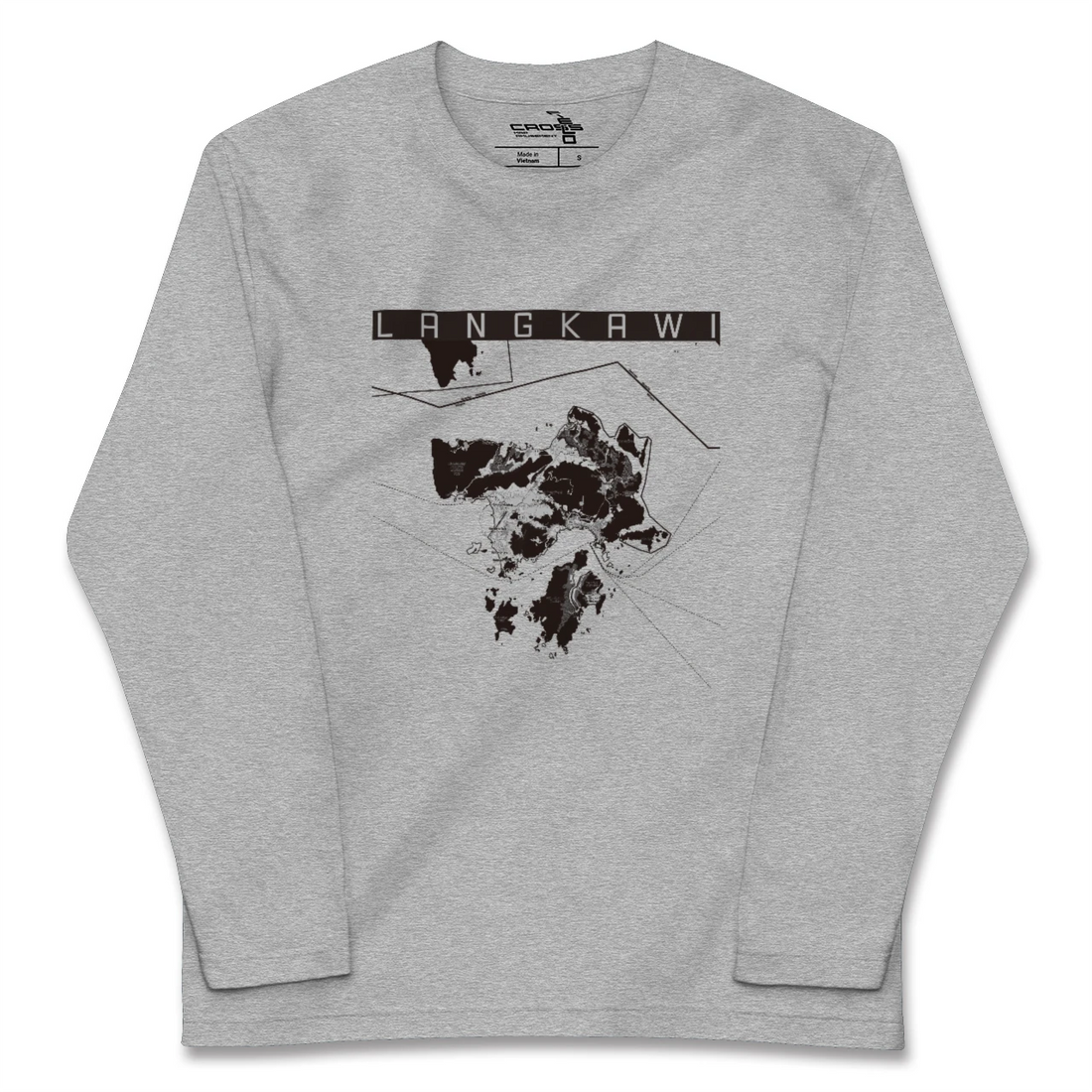 【ランカウイ(マレーシア)】地図柄ロングスリーブTシャツ