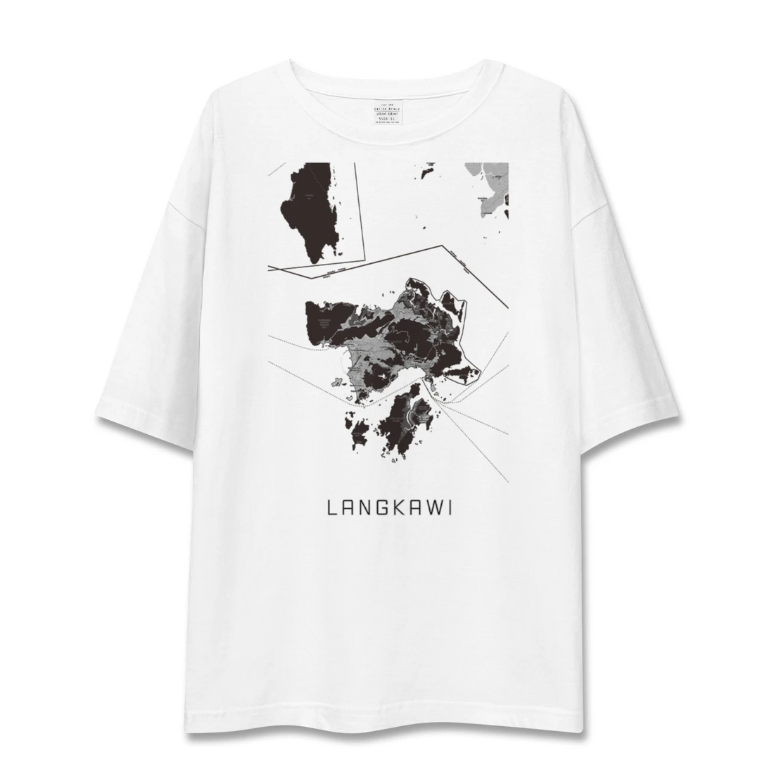【ランカウイ（マレーシア）】地図柄ビッグシルエットTシャツ