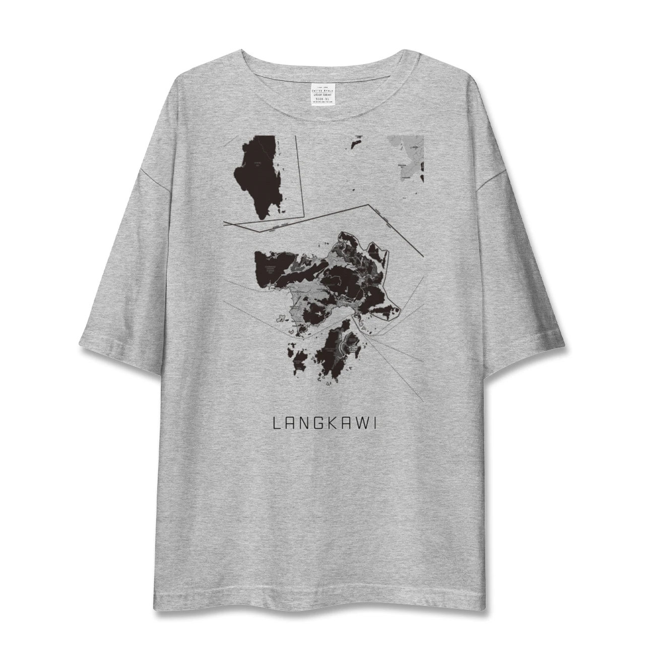 【ランカウイ（マレーシア）】地図柄ビッグシルエットTシャツ