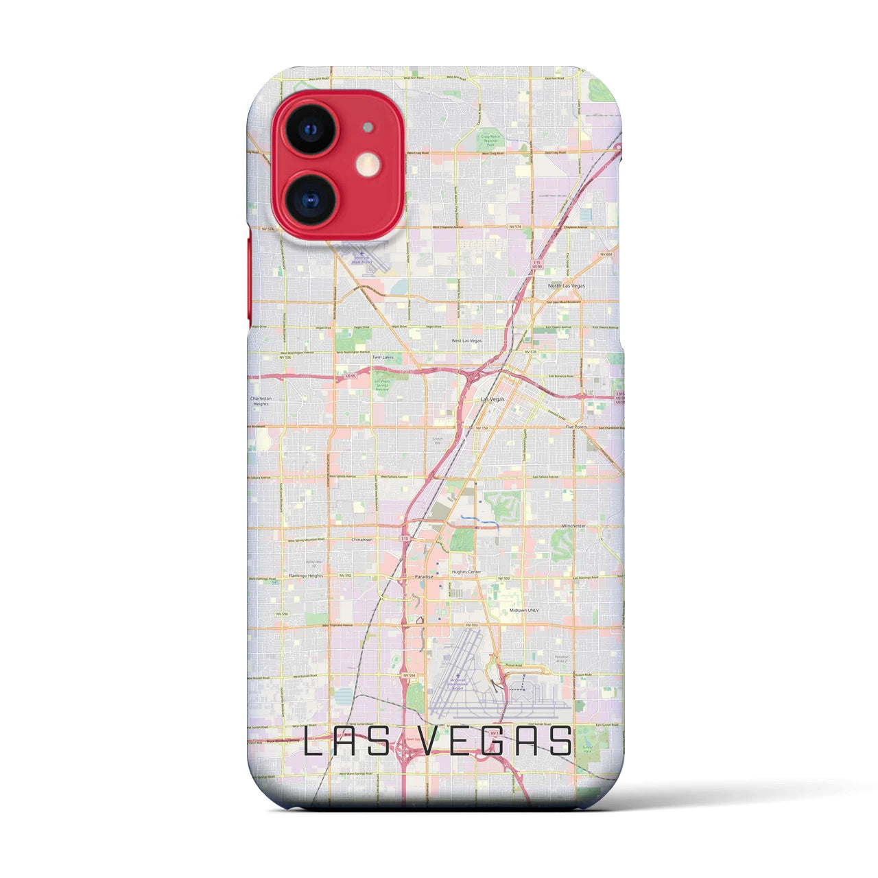 【ラスベガス】地図柄iPhoneケース（バックカバータイプ・ナチュラル）iPhone 11 用