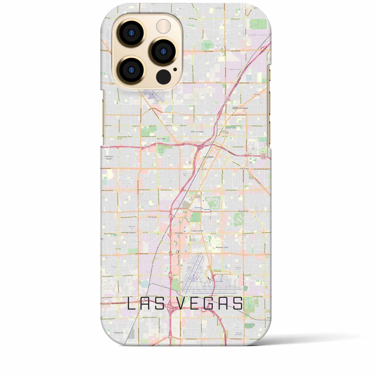【ラスベガス】地図柄iPhoneケース（バックカバータイプ・ナチュラル）iPhone 12 Pro Max 用