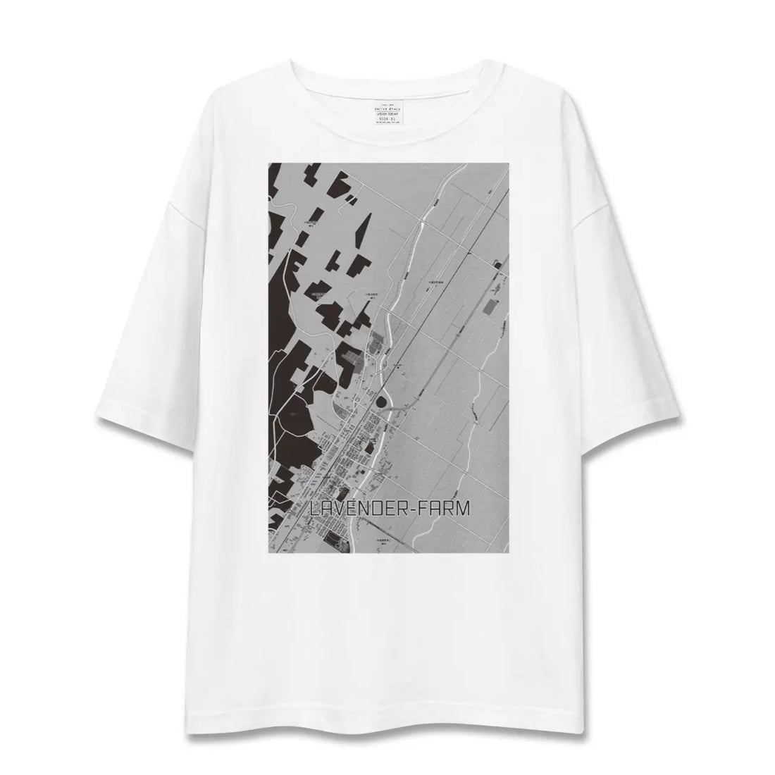 【ラベンダー畑(北海道)】地図柄ビッグシルエットTシャツ