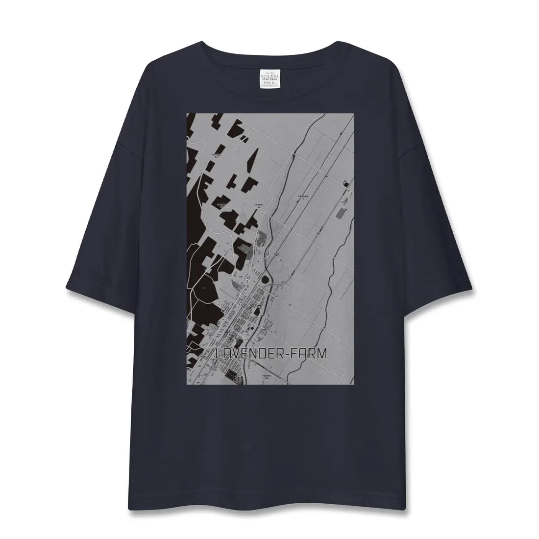 【ラベンダー畑（北海道）】地図柄ビッグシルエットTシャツ