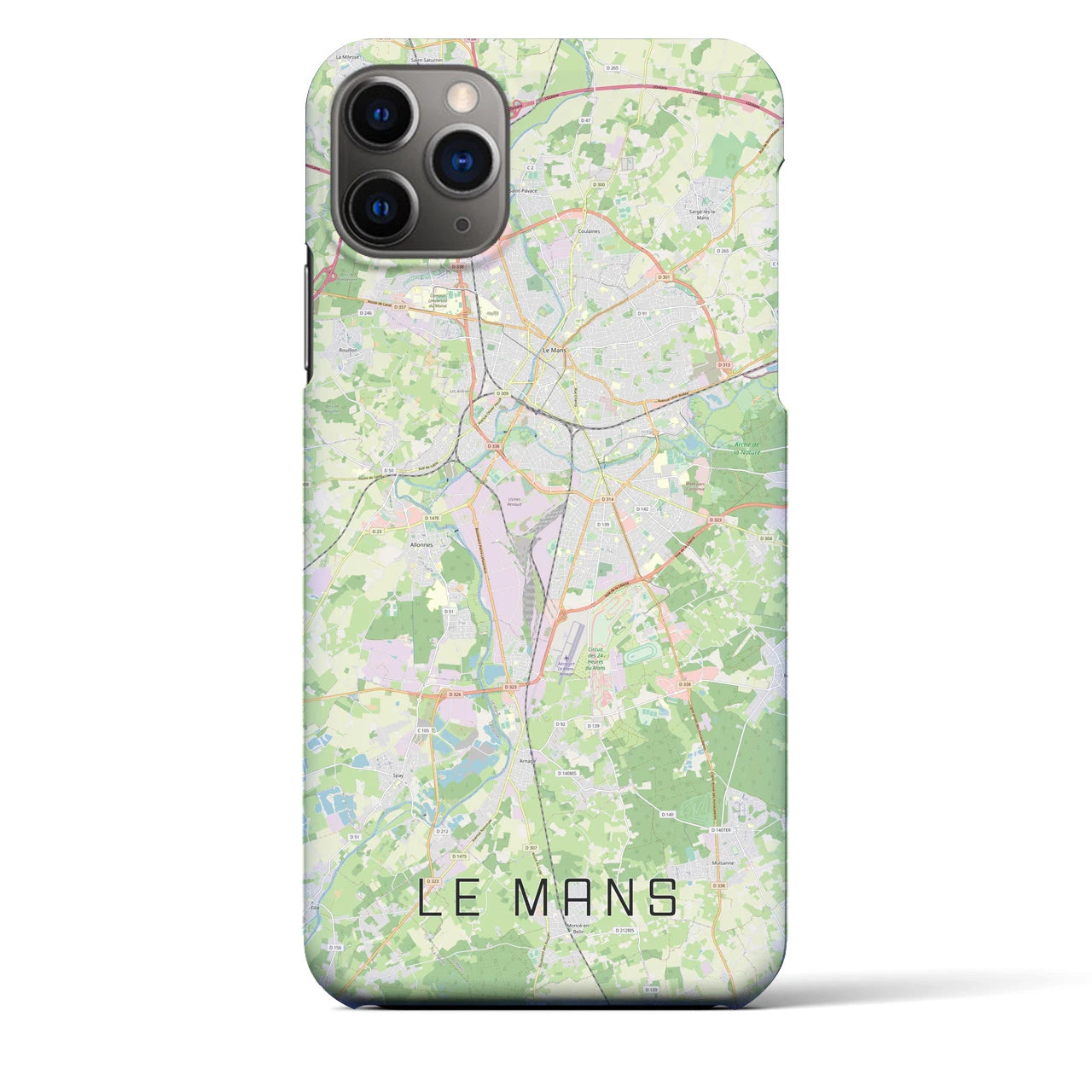 【ル・マン】地図柄iPhoneケース（バックカバータイプ・ナチュラル）iPhone 11 Pro Max 用