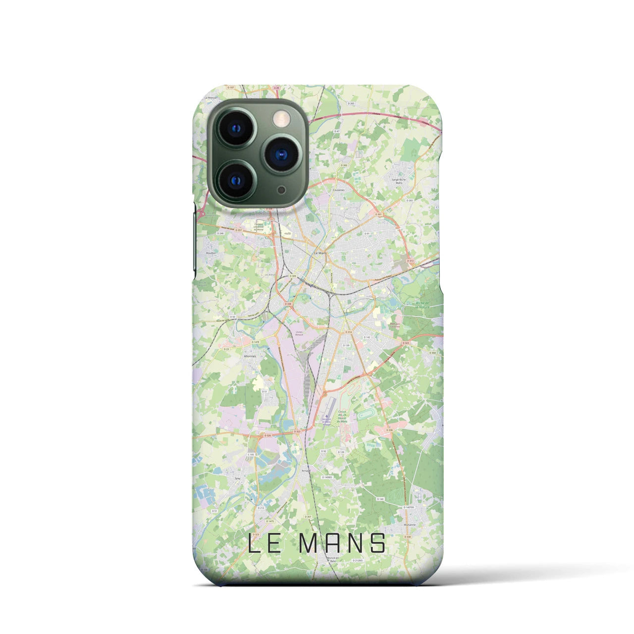 【ル・マン】地図柄iPhoneケース（バックカバータイプ・ナチュラル）iPhone 11 Pro 用