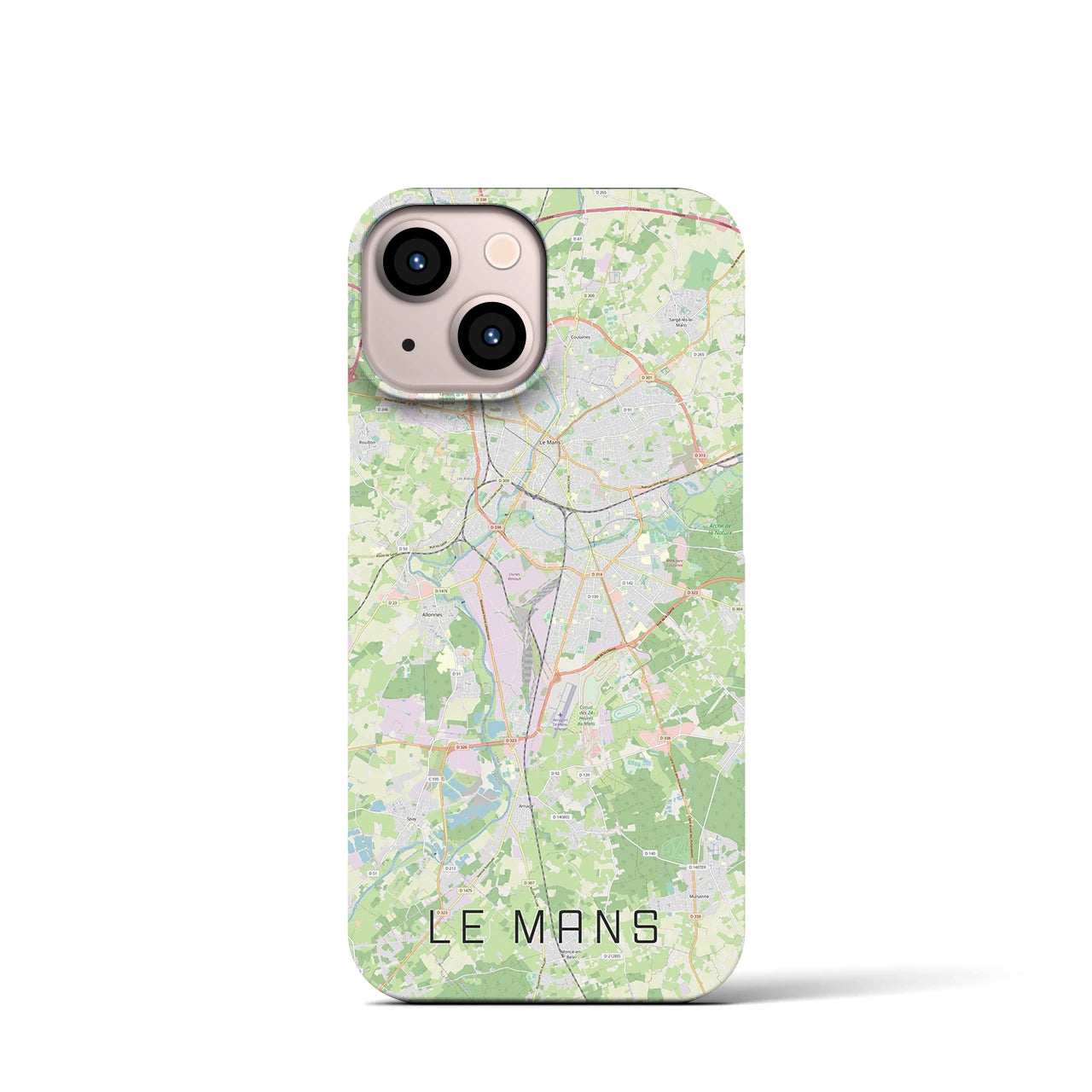 【ル・マン】地図柄iPhoneケース（バックカバータイプ・ナチュラル）iPhone 13 mini 用